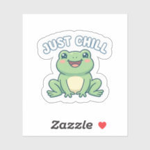 Autocollant de grenouille mignonne et détendue