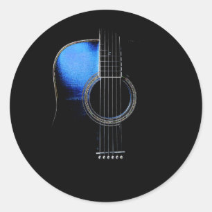 Autocollant de guitare acoustique bleu
