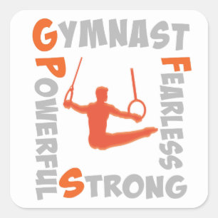 Autocollant de gymnastique de garçons sur le blan
