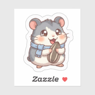 Autocollant de hamster avec graine de tournesol