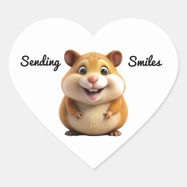 Autocollant de hamster souriant (Devant)