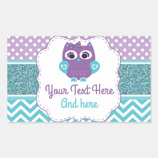 Autocollant de hibou personnalisable Étiquette vio (Devant)