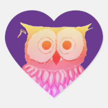 Autocollant de hibou violet amusant