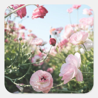 Autocollant de jardin de fleurs roses