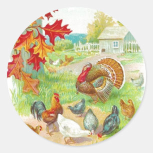 Autocollant de jour de thanksgiving