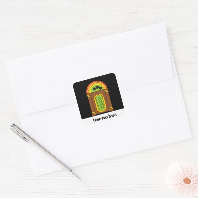 Autocollant de juke-box de fête rétro personnalisa (Enveloppe)