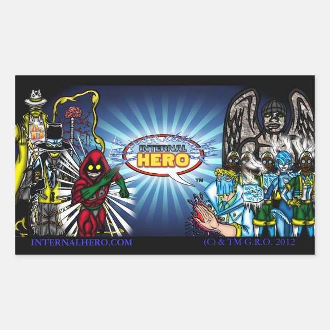 Autocollant de la bannière de personnage de héros  (Devant)