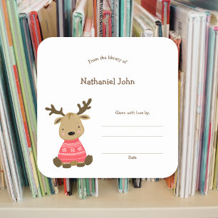autocollant de la bibliothèque de cerfs d'hiver
