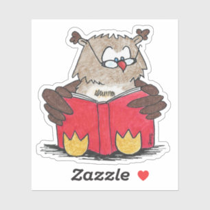 Autocollant de la Chouette de lecture