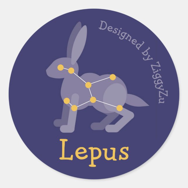 Autocollant de la constellation du Lièvre Lepus (Devant)