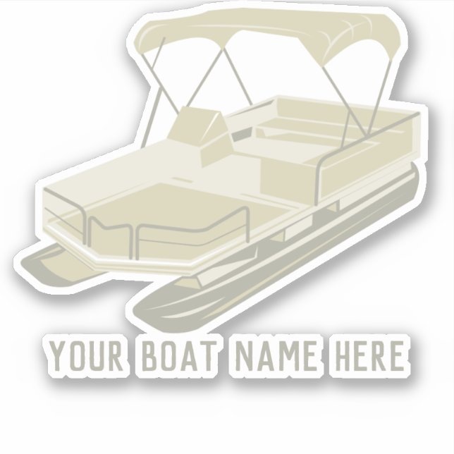 Autocollant de la coque pontoon tan personnalisé (Devant)