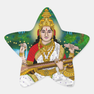 Autocollant de la déesse Saraswati