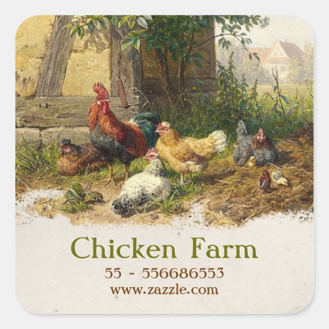 autocollant de la ferme de poulet (Devant)