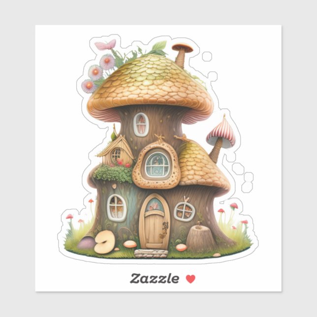 Autocollant de la maison de farine de champignons (Feuille)