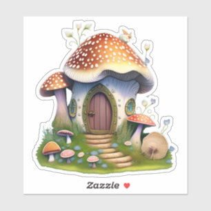 Autocollant de la maison de farine de champignons
