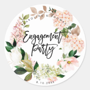 autocollant de la partie de fiançailles à fleurs r