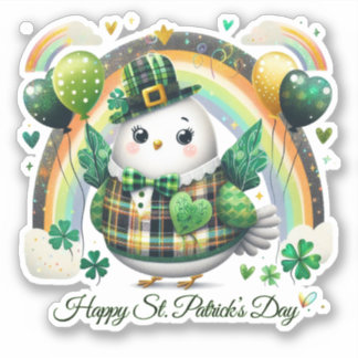 Autocollant de la Saint-Patrick Chanceux Heureux