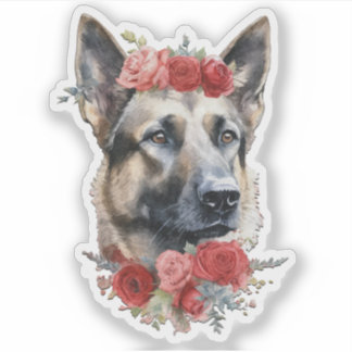 Autocollant de la Saint-Valentin Chien portant des