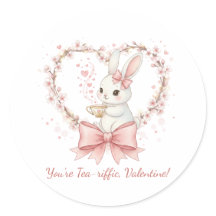 Autocollant de la Saint-Valentin Tea-riffic Bunny