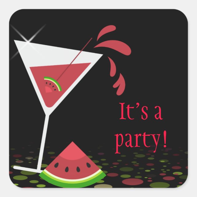 Autocollant de la soirée Cocktail Red Watermelon M (Devant)