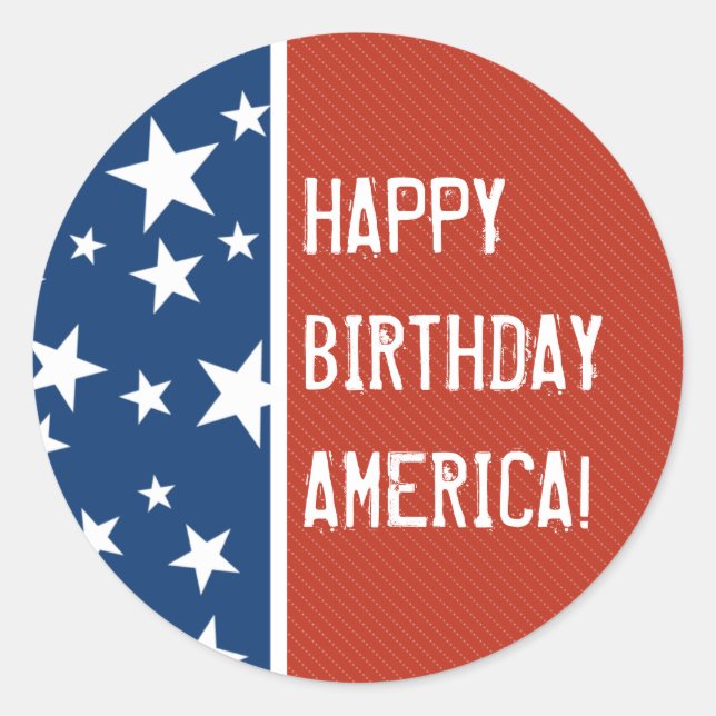 Autocollant de l'Amérique de joyeux anniversaire (Devant)