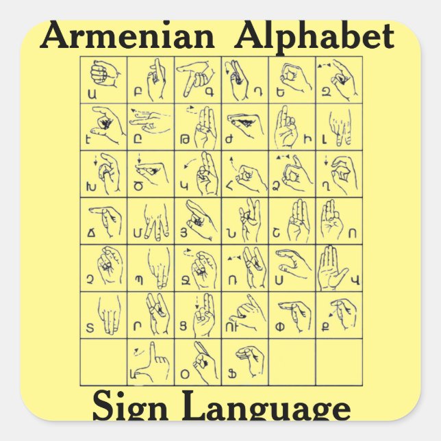 Autocollant de langue des signes alphabétiques arm (Devant)