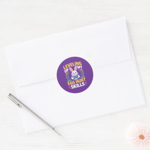 Autocollant de lapin de jeu de chasse aux œufs de