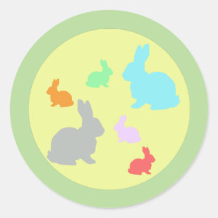 Autocollant de lapin mignon et funky