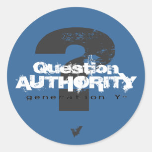 Autocollant de l'autorité V de question