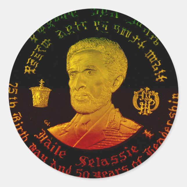Autocollant de l'empereur Haile Selassie (Devant)
