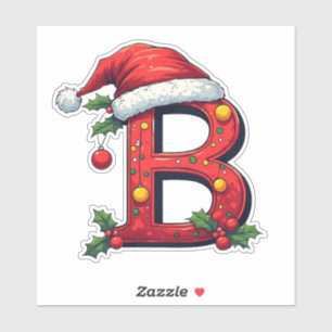 🎄 Autocollant de lettre B de Noël pour étiquettes