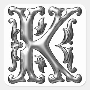 Autocollant de lettre majuscule K initiale en arge