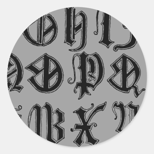 Autocollant de lettres gothiques (Devant)