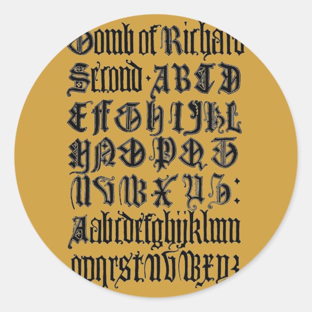 Autocollant de lettres gothiques (Devant)