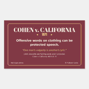Autocollant de liberté d'expression Cohen c. Calif