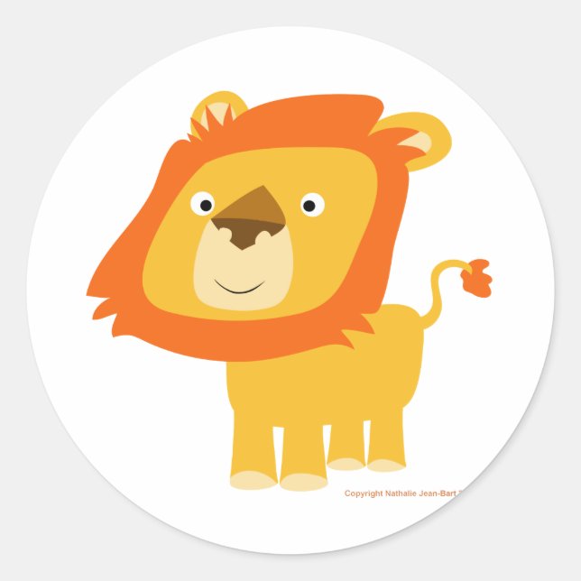 Autocollant de lion caricaturale (Devant)