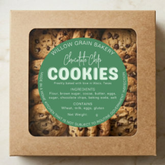 Autocollant de liste d'ingrédients de biscuits de