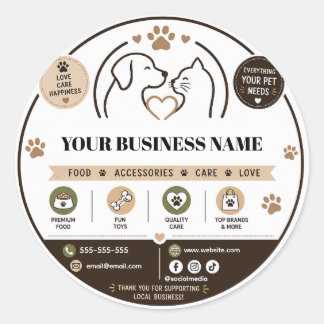 Autocollant de logo de magasin d'animaux personnal
