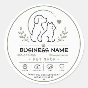 Autocollant de logo de magasin d'animaux personnal