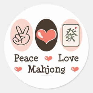 Autocollant de Mahjong d'amour de paix