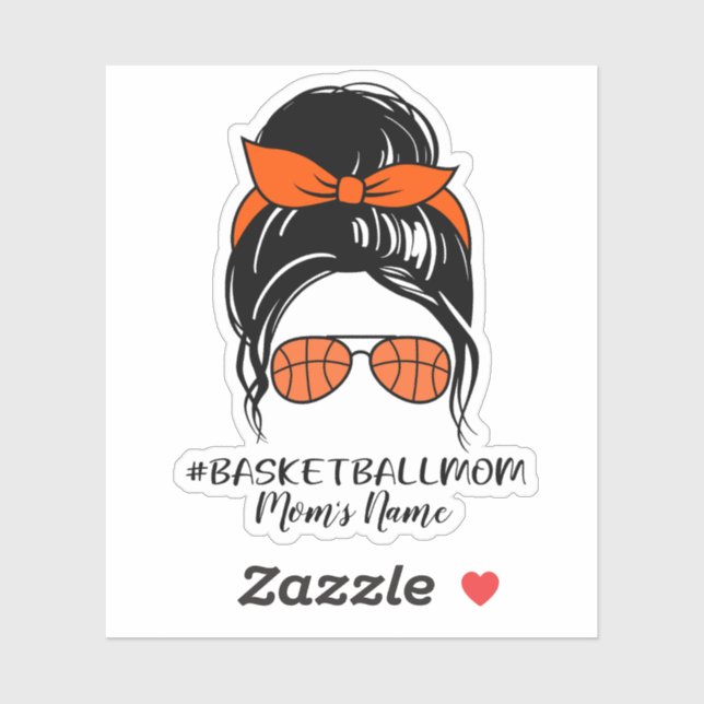 Autocollant de maman de basket-ball personnalisé (Feuille)