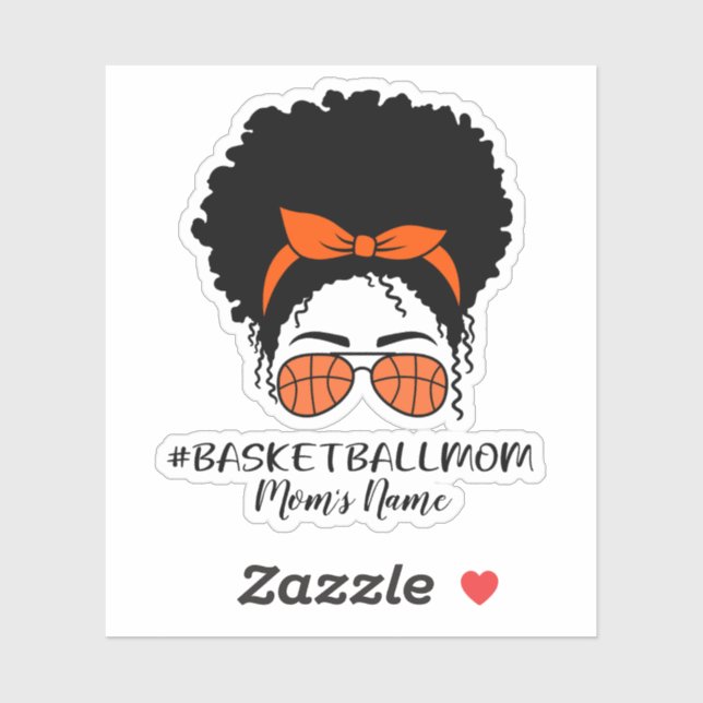 Autocollant de maman de basket-ball personnalisé (Feuille)