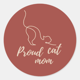 Autocollant de maman de chat noir fier – Cadeau mi
