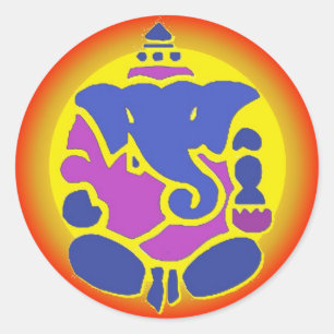 Autocollant de mandala d'arc-en-ciel de Ganesha