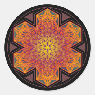 autocollant de mandala d'étoile de cube en