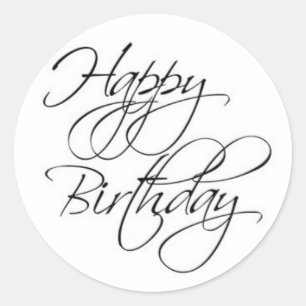 Autocollant de manuscrit de joyeux anniversaire