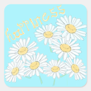 autocollant de marguerite de bonheur