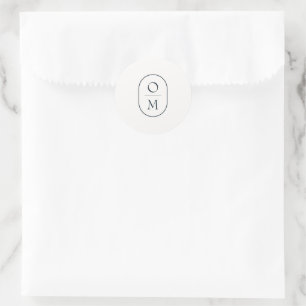 Autocollant de mariage à monogramme de couple mini