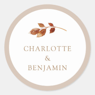 Autocollant de mariage automnal simple
