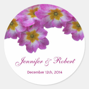 Autocollant de mariage aux jolies fleurs violettes